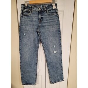 GAP Girls Distressed Denim Jeans Stone Wash Adjustable Waist Size 18 NWT